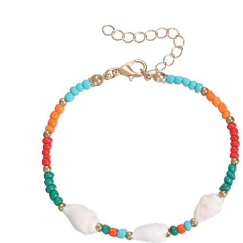 Colorful Rice Beads Beaded Bracelet for Women Seashell Charm 2021 Fashion Jewelry Handmade Bracelets Female Hand Chain New