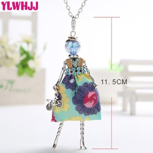 YLWHJJ brand 2018 new cute girls doll flower dress necklace for women fashion statement jewelry baby maxi necklace Collier femme