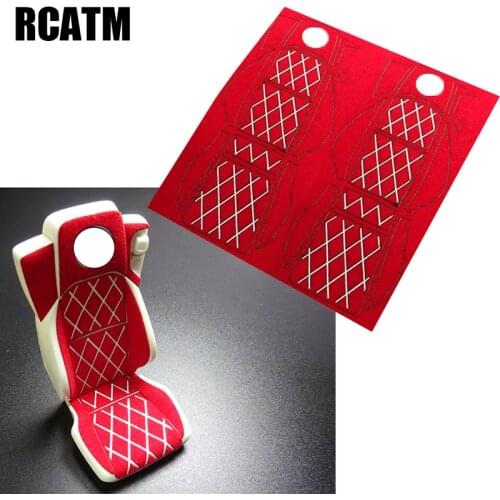 2pcs Interior Driver Seat Sticker Velvet Chair Decoration For 1/14 Tamyia Rc Truck Benz Actros 3363 1851 3348