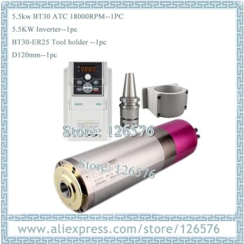 5.5Kw D120 Water cooled ATC spindle motor BT30 18000rpm automatic electric spindle motor