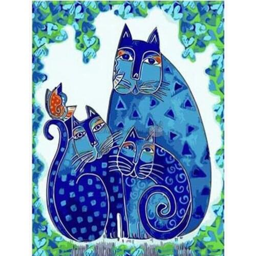 Cartoon cats diamond mosaic full square embroidery painting rhinestone wall stickers diamond drawing art needlework handcraft