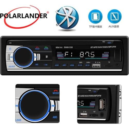 1 Din 4" DC 12V Car Radio 530 USB 2.1 RCA LCD Bluetooth 4.0 In Dash Stereo Remote Control AUX U Disk FM MP3 Audio Player