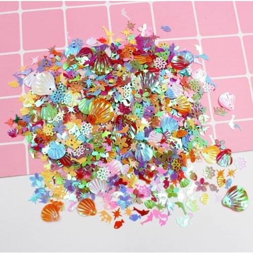 50g/lot Sea World Series Glittering Sequins Garment Accessories Diy Filling Crafts PVC Paillettes Festival Decoration confetti