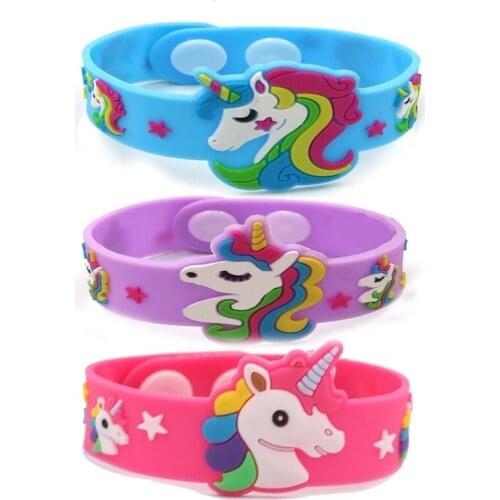 1PCS Trendy Children Lovely Animal Unicorn Silicone Wristbands Rubber Bracelets Toys For Kids Boys Girls Adults Christmas Gifts