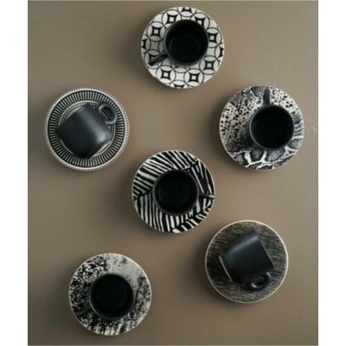 Turkish or Japanese Style Teacup Coffee Water Cup Stoneware Ceramic Hand-painted Kungfu Teacup Cuisine Drinkware