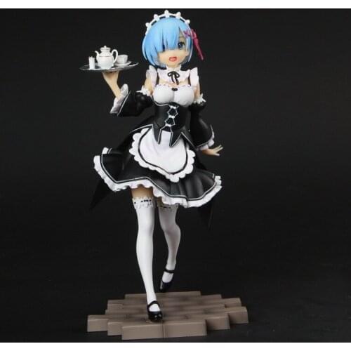 22cm Anime Re:Life In A Different World From Zero Rem Figure Rem Action Figure Model Face Change Maid Outfit Action Figure