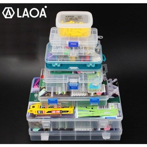 LAOA Screw Storage Box Transparent Plastic Boxes Small Parts Storage Box Household collection box