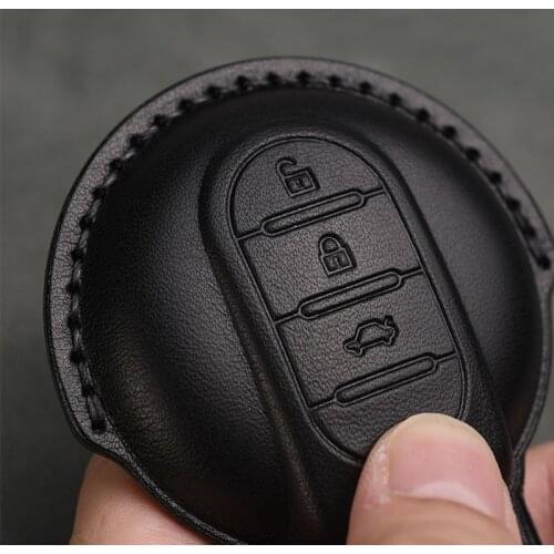 Leather Car Remote Key Case Fob Cover For MINI Cooper Clubman Hardtop Hatchback Countryman F54 F55 F56 F57 F60 Key chain