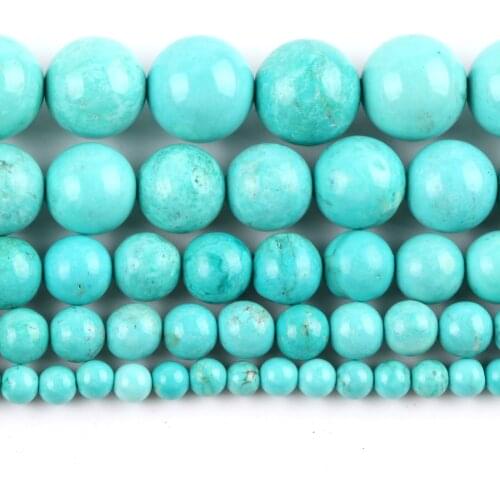Natural Green Turquoises Stone Round Loose Spacer Beads For Jewelry Making 4/6/8/10/12mm DIY Bracelet Handmade