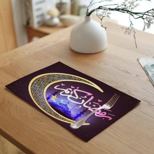 Muslim Ramadan Decoration For Home EID Linen Mats Eid Mubarak Decoration Muslim Mosque Decorative Supplies Baby Shower Decor Mat