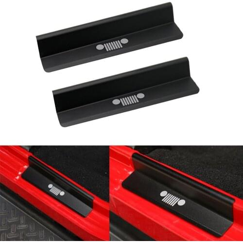 Car Door Pedal Sill Scuff Plate For Jeep Wrangler JK 2007-2017 Protector Entry Guard Cover Car Door Threshold Decoration Trim
