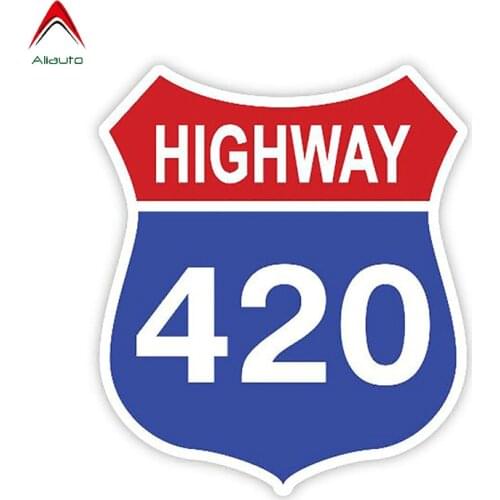 Aliauto Cover Scratch Car Sticker Highway 420 Weed Decal Car Bumper Window Decal Stickers Car Accessories Vinyl,13cm * 11cm