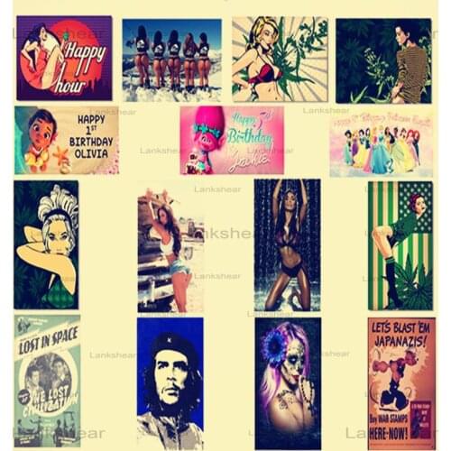 New Retro Tin Painting Sexy Pin Up Girl Plate Wall American Decoration Cafe Restaurant Barbecue Shop Wall Decoration