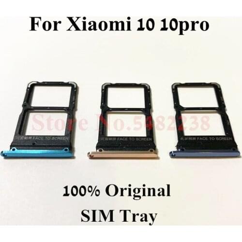 Original SIM Tray sim holder For Xiaomi 10 10pro SD/SIM Reader Replacement parts