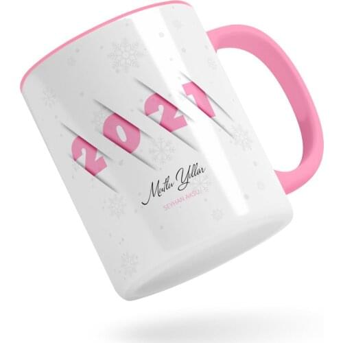 Personalized 2021 Happy birthday Pink Mug Bardak-2