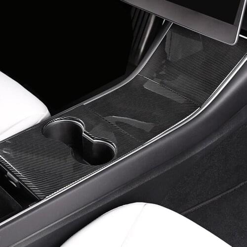 Fit for Tesla Model 3 2018 2019 2020 Car Styling ABS Carbon Car Front Water Cup Panel Cover Trim 4pcs Auto Accessories