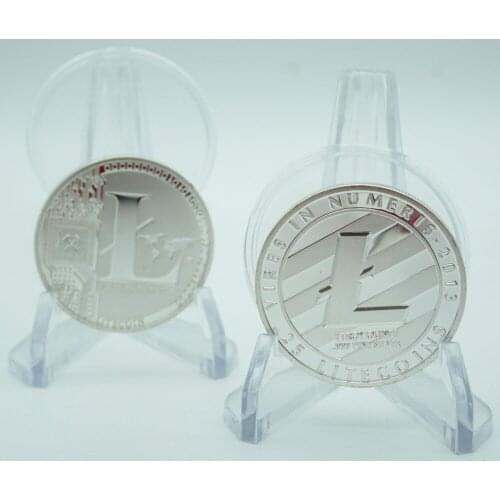 Silver Plated Litecoin Coins Currency Collection Physical Gift Collection Art Home Holiday Deco Imitation Dia Drop-Shipping