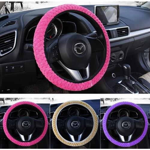 Car Steering Wheel Cover Winter Car-styling Pearl Velvet Universal Car Accessories Soft Warm Plush Covers Auto Decoration
