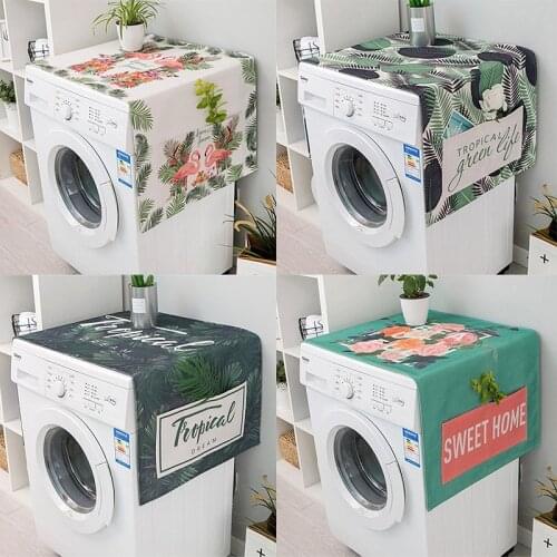 Nordic Washing Machine with Storage Bag Refrigerator Top Dust Cover Anti-dust Cloth Protector Modern Cleaning Home Decor