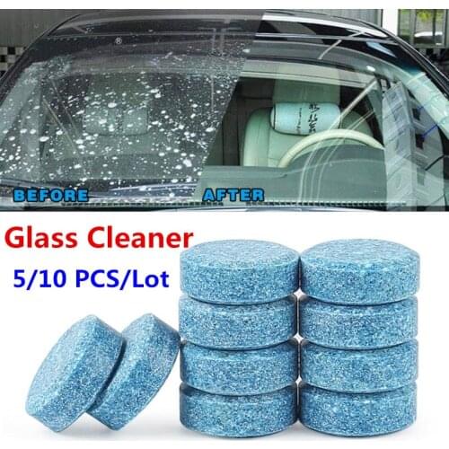 5/10Pcs Car Glass Solid Cleaning Washer Auto Windshield Cleaner Windows Glass Solid Cleaner Tablet Wiper Auto Accessory 1PCS=4L