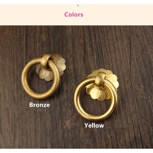 Vintage Brass Handle Pull Cabinet Dresser Drawer Washer Knobs,Antique Round Ring Kitchen Cabinet Handles,Door Knob,8Sets