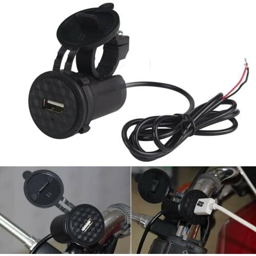 9-24V Waterproof USB Motorcycle Rear View Mirror Handlebar Phone GPS Charge Power Charging Socket