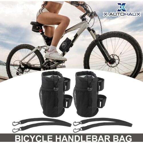 X Autohaux Bicycle Handlebar Bag Cup Holder Drink Holder Bag with Net Pocket for Mountain Bike Motorcycle UTV ATV Boat Black