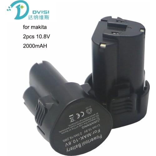 DVISI 2pcs/lot 10.8V 2000mAh Lithium ion Battery Pack replacment for MAKITA 194550-6 194551-4 BL1013 BL1014 195332-9 Power Tool