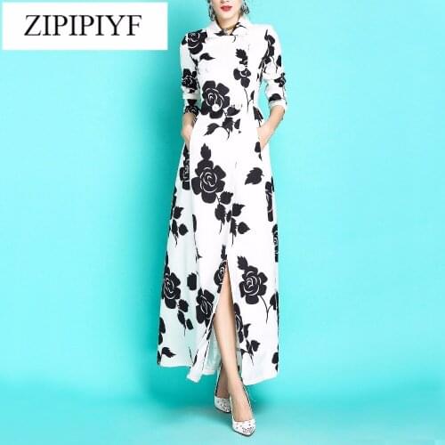Womens Fashion Runway Long Coat Chic Double Breasted Slim Black and White England Style Elegant Long Coat Overcoat D104