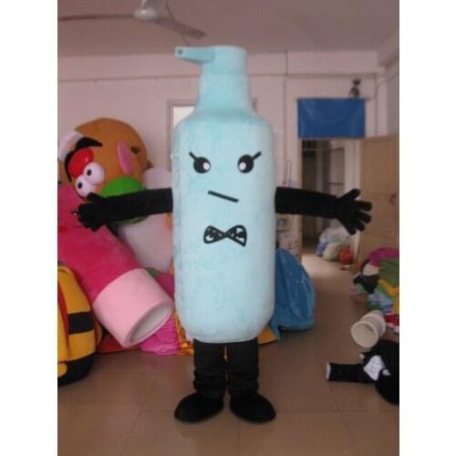 Lively Blue Bottle Mascot Costume Shower Gel Cream Bath Body for Halloween party event