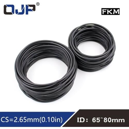 1PC Fluorine rubber Ring Black FKM O-ring Seal CS2.65mm ID65/67/69/71/73/75/77.5/80mm O Ring Gasket Oil Ring Fuel Sealing Washer