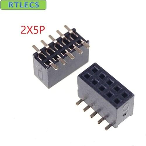 1000pcs 2x5 P 10 pin 1.27mm Pitch Pin Header Female dual row SMT straight Surface Mount PCB Rohs Lead free