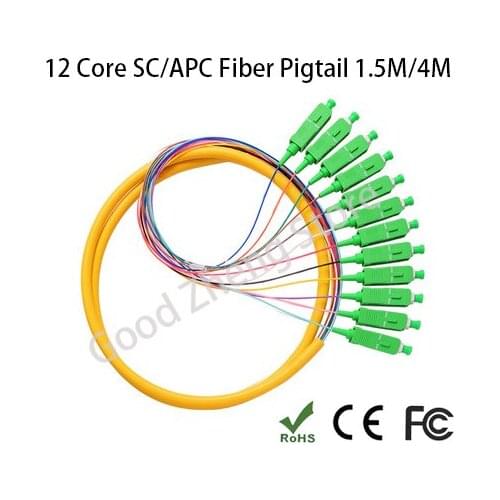 12 Core Stand SC/APC 1.5M/4M Single Mold Pigtail Fiber Optic Pigtail SC APC