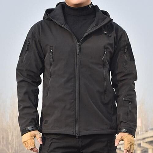 40% Dropshipping!! Men Coat Long Sleeve Camouflage Thick Zipper Windbreaker Windproof Hood Jacket