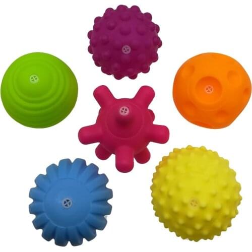6pcs/set Baby Toy Ball Set Develop Babys Tactile Senses Toy Touch Hand Ball Toys Baby Training Ball Massage Soft Ball