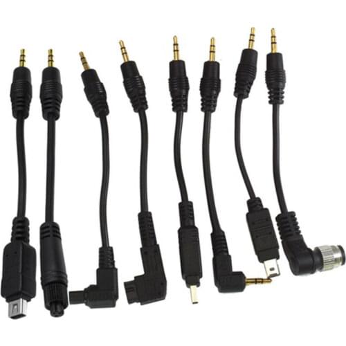 7pcs 2.5mm DC Adapter Shutter Connecting Cable Cord for Canon Nikon Sony Olympus