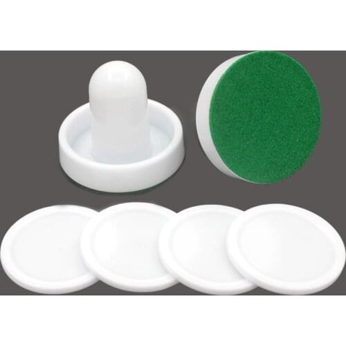 White Air Hockey Accessories 50mm Goalies & 60mm Puck Felt Pusher Mallet Adult Table Games Entertaining Toys
