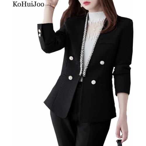 Женские двубортные пиджаки KoHuiJoo China At AliExpress