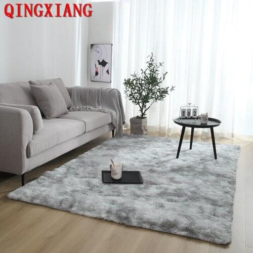 10 Colors 2021 Plus Size Modern Household Dyed Rectangle Carpet Bedroom Concise Long Fur Rup European Style Floor Mats