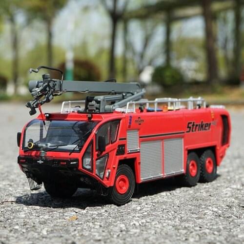 Diecast 1:50 Scale OSHKOSH Striker Airport Fire Truck Alloy Simulation Car Model Adult Collection Decoration Gifts Toys for Boys