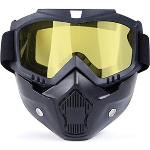 Motorcycle Glasse Mask Cycling Bike Full Face Shield Windproof MTB Goggles Bicycle Snowboard Ski Protection with Anti-UV Glasses