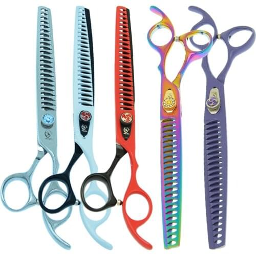 Meisha 8.0 Inch Pet Grooming Scissors Japan 440C Fish Bone 22Teeth Dog Thinning Scissors Cat Shears Animal Hair Clippers HB0136
