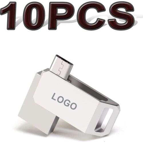 Fashion customized logo 10PCS 16gb 32gb 64gb 128gb mini otg+usb with leather buckle rotate peddrive stick otg2.0 usb flash drive