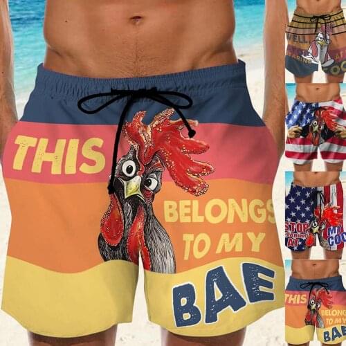 Men Shorts Beach Pants Summer Fashion Shorts Prank Drawstring Cock Print Beach Trunks For Men Sexy Siwmwear Board Briefs