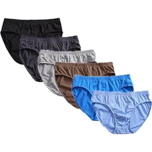 Mens Panties 100% Cotton Mens Briefs Plus Size Men Underwear Brirfs L-5XL Mens Breathable Panties Solid Sexy Comfortable Short