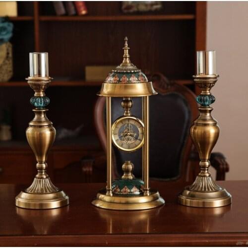 RETRO TABLE CLOCK ORNAMENTS DESK ALARM CLOCK BATTERY OPERATED SILENT DESKTOP PENDULUM CLOCK LIVING ROOM INDOOR HOME DECORATION
