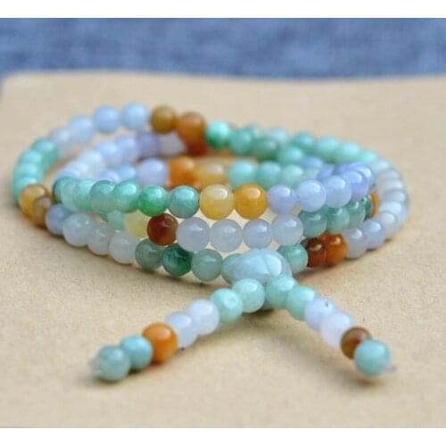 Natural A grade jadeite jades Bracelet Round Bead three Laps Bracelets Hand String Carved lotus Bangles Womans fashion Jewelry