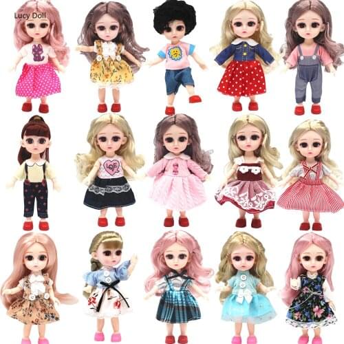 NK 3 Items/ Set 13 Movable Jointed Dolls Mini Makeup Baby Fashion Doll+Outfit+Shoes For BJD 16CM Doll DIY Toy Girls Gift 20A 7X