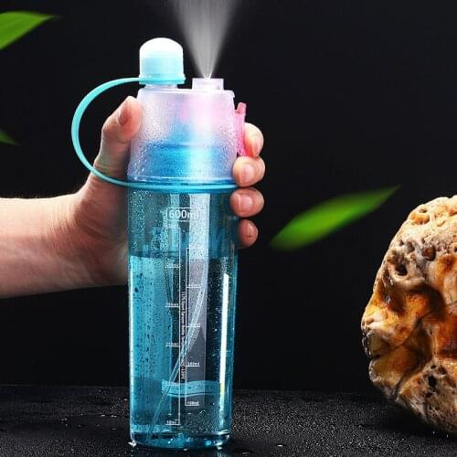 New 400/600Ml 3 Color Solid Plastic Spray Cool Summer Sport Water Bottle Portable Plastic Bike Bicycle Shaker My Water Bottles