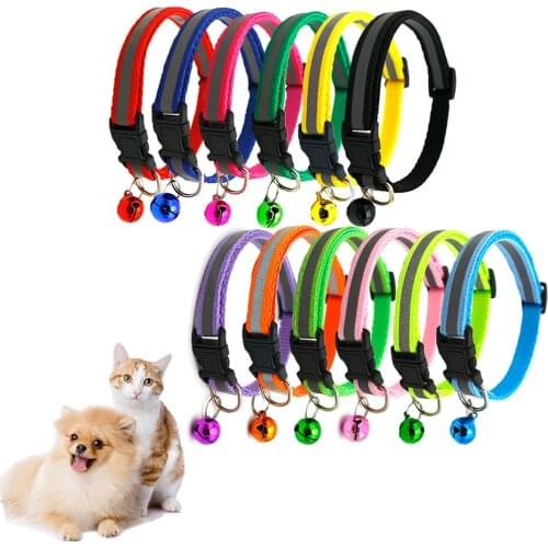 Necklace Pets Collar Dog Reflective Patch Collar Anti-Lost/Avoid Car Accident Collar For Puppy Cat Bells Collar Luminous Collars